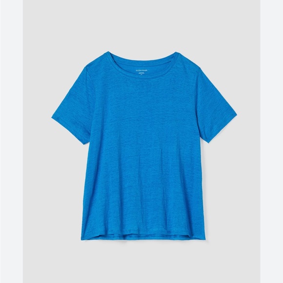 Eileen Fisher Calypso Crew Neck Organic Linen T-Shirt - Picture 3 of 16